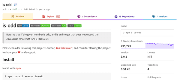 is-odd npm package