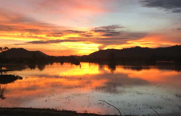 Morning view on the way to the community.
