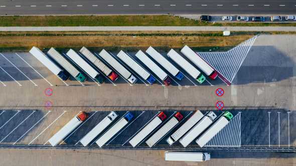 Container trucks parking.